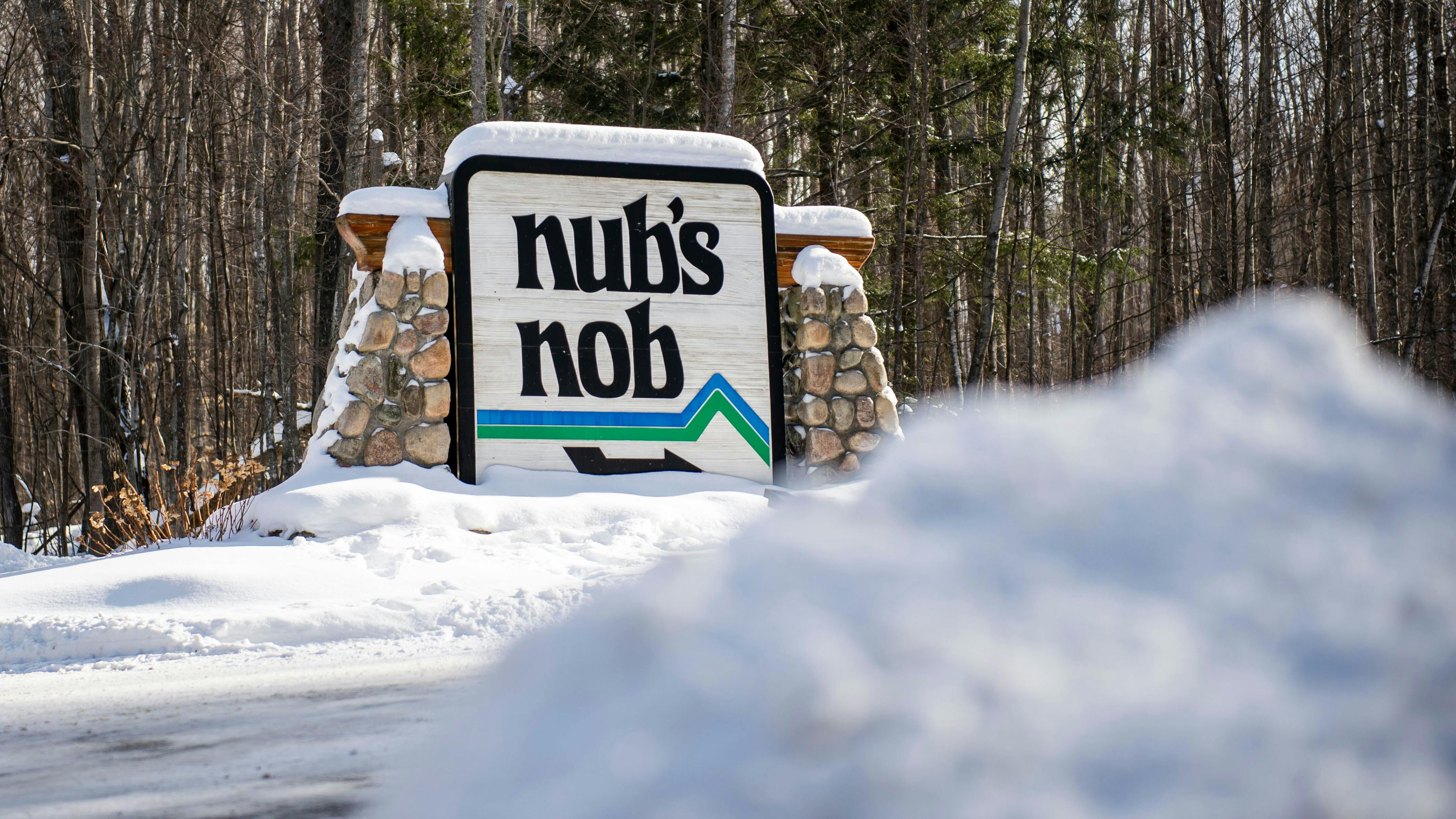 A view of the sign at Nub s Nob in Harbor Springs, Michigan.