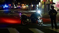 Northeast Broadway at 24th Avenue was blocked off as Portland police searched for a suspect who shot and wounded two officers on Mon., Jan. 19, 2026. Northeast Broadway at 24th Avenue was blocked off as Portland police searched for a suspect who shot and wounded two officers on Mon., Jan. 19, 2026.