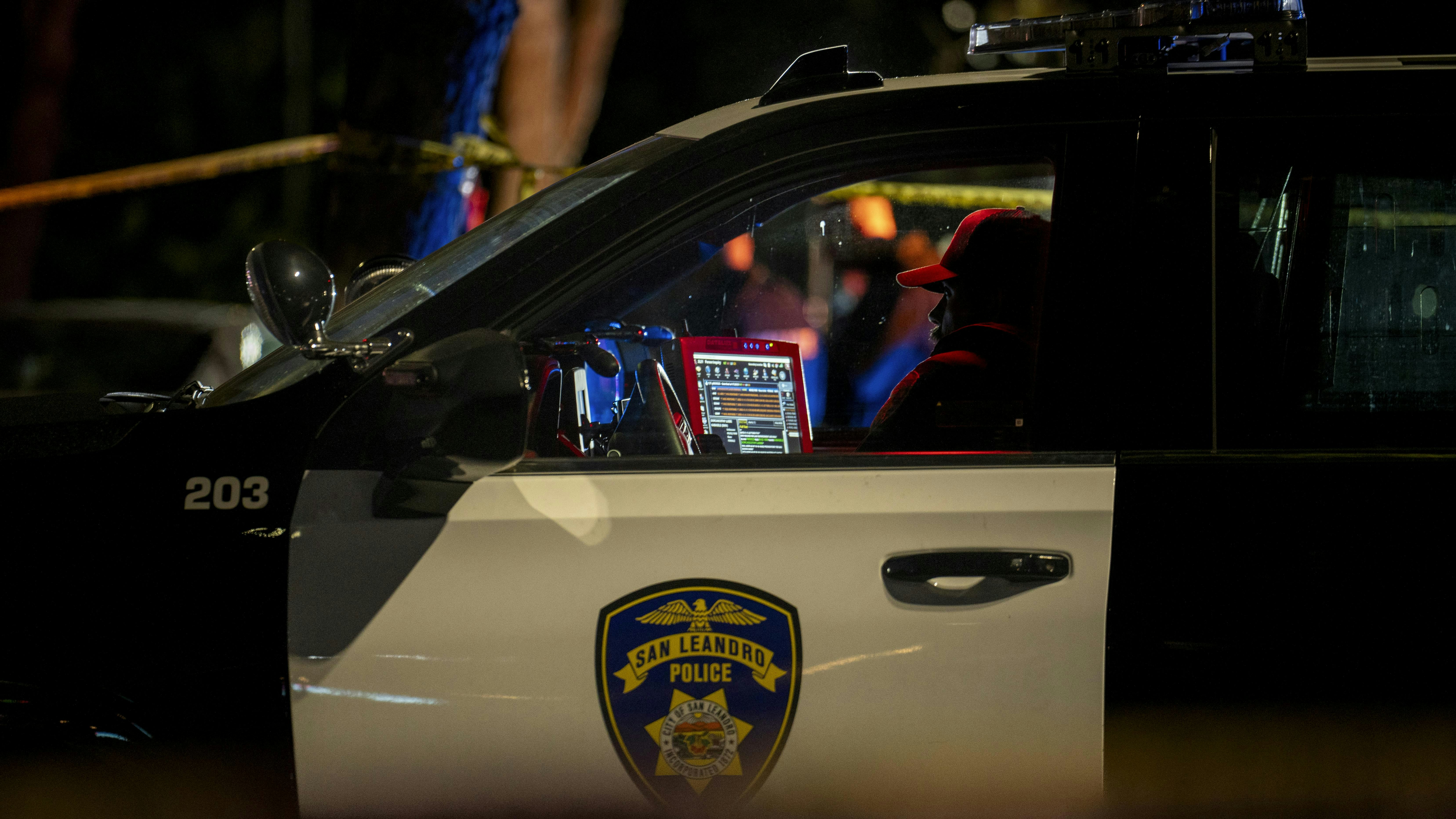 San Leandro police said they shot at and arrested an armed suspect who fled from an attempted traffic stop overnight Monday.