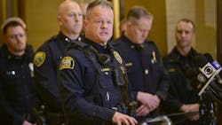 St. Paul Police Chief Axel Henry, joined by representatives from other metro area police departments, speaks during a news conference in the state Capitol rotunda in St. Paul on Tuesday, Jan. 20, 2026. St. Paul Police Chief Axel Henry, joined by representatives from other metro area police departments, speaks during a news conference in the state Capitol rotunda in St. Paul on Tuesday, Jan. 20, 2026.