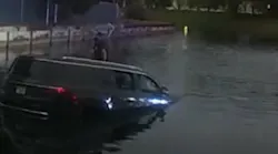 Video footage shows Broward County Sheriff's Deputy Juliana Tenaglia rescue a motorist trapped in a submerged vehicle on Jan. 12.