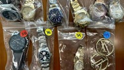 Some of the watches and other valuables recovered by the Los Angeles Police Department, which says it busted a theft ring. Some of the watches and other valuables recovered by the Los Angeles Police Department, which says it busted a theft ring.