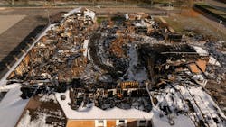 The remains of the Jesus Christ of Latter-day Saints Church in Grand Blanc Township, MI. The remains of the Jesus Christ of Latter-day Saints Church in Grand Blanc Township, MI.
