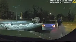 Gunfire narrowly misses Columbus, OH, police officers outside substation.