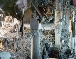 The blast caused immense damage, creating a five-story chasm in the casino. The blast caused immense damage, creating a five-story chasm in the casino.