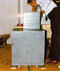 An investigator examines the actual bomb, which contained nearly 1,000 pounds of dynamite and a variety of triggering mechanisms that made it virtually undefeatable. An investigator examines the actual bomb, which contained nearly 1,000 pounds of dynamite and a variety of triggering mechanisms that made it virtually undefeatable.