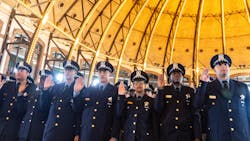 Chicago police recruits take the oath of office during a department graduation and promotion ceremony in 2025. A workforce study recommends hiring an additional 270 officers and shifting about 600 positions to civilians. Chicago police recruits take the oath of office during a department graduation and promotion ceremony in 2025. A workforce study recommends hiring an additional 270 officers and shifting about 600 positions to civilians.