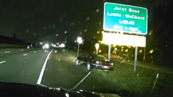 Thurston County, WA, deputy's grappler stops fleeing suspect.