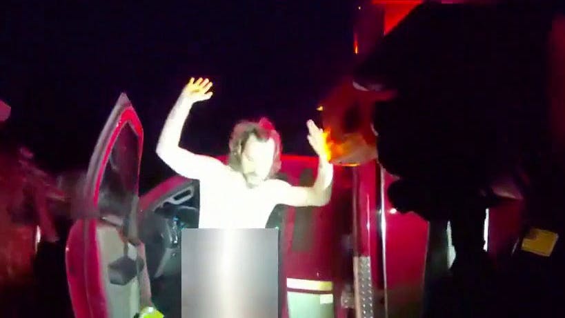 Wisconsn Rapids, WI, police nab naked suspect after stolen ambulance chase.