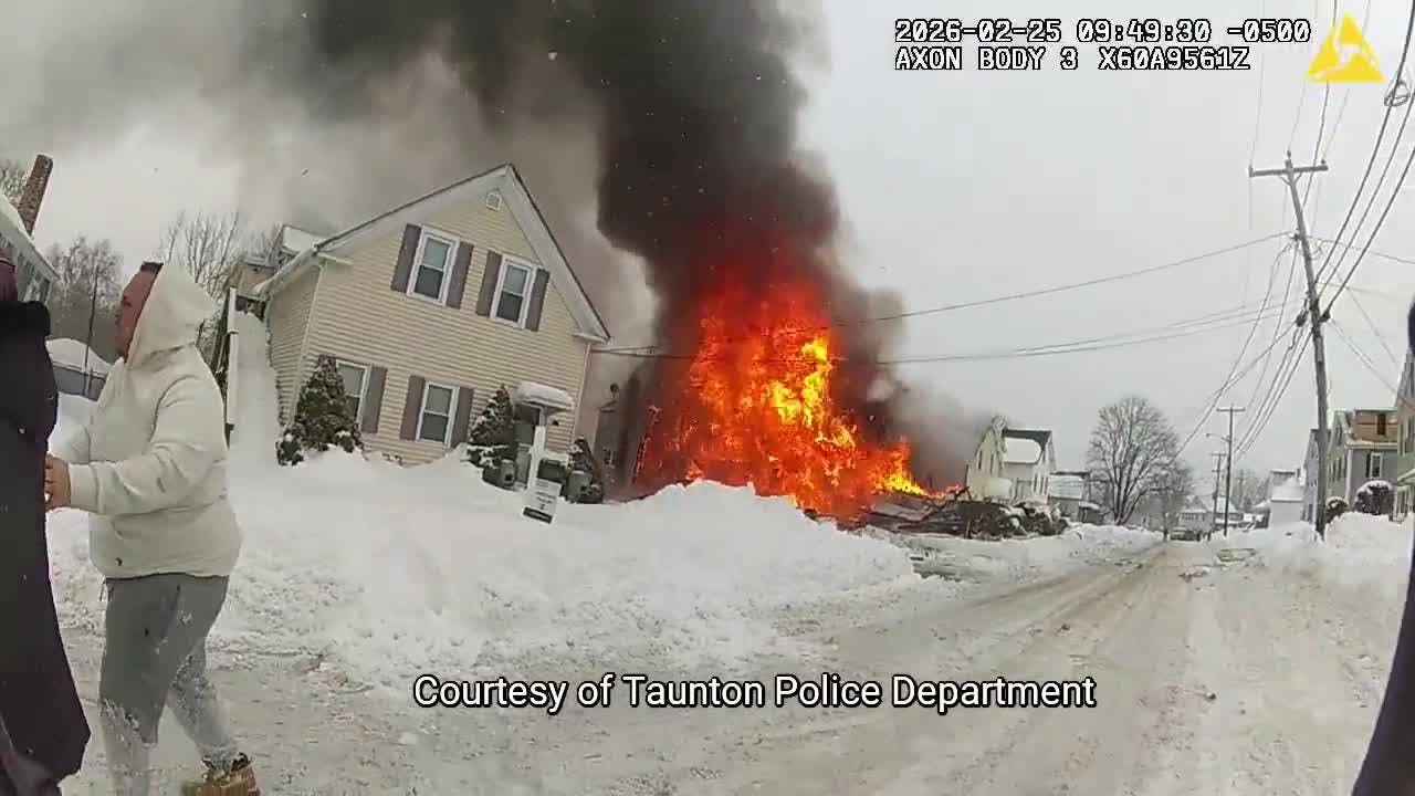 Taunton, MA, police respond to gas explosion.