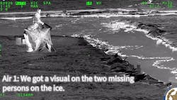 Erie County, NY, sheriff's deputies uses infrared to find stranded fishermen. Erie County, NY, sheriff's deputies uses infrared to find stranded fishermen.