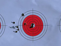 That last three-shot group in the bullseye shows the result of final zeroing and then testing to see if the sight would hold zero. It did well! That last three-shot group in the bullseye shows the result of final zeroing and then testing to see if the sight would hold zero. It did well!