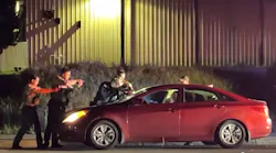 San Diego County sheriff's deputies confront armed passenger.