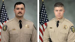 Christian County, MO, Sheriff's Deputy Gabriel Ramirez (left) and Deputy Michael Hislope. Christian County, MO, Sheriff's Deputy Gabriel Ramirez (left) and Deputy Michael Hislope.