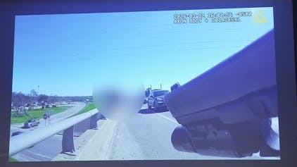 Fort Worth, TX, police confront charging man with broken glass.