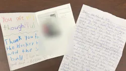 Touching notes of thanks for Hartford, CT, police officer. Touching notes of thanks for Hartford, CT, police officer.