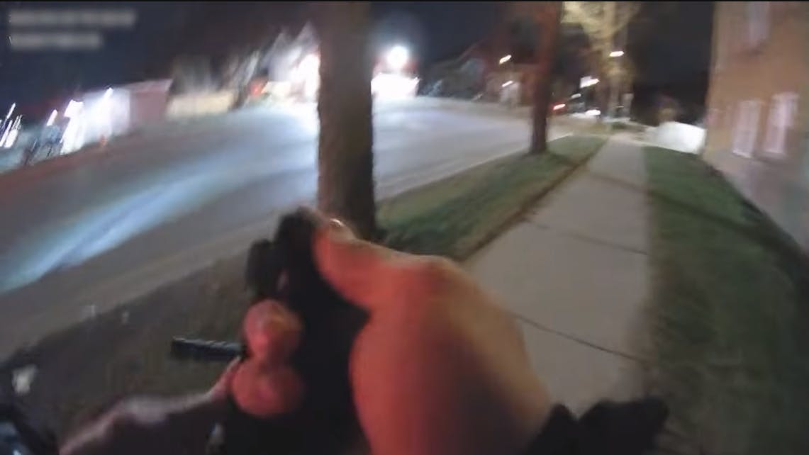 Body camera of wounded Rochester police officer.