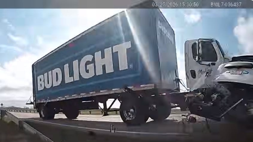 Stolen Bud Light beer truck crashes into Vanderburgh County deputy's cruiser