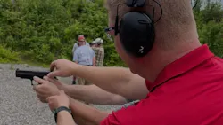 A NeuralTac Master Instructor candidate performs a performance assessment on a LEOSA trainee A NeuralTac Master Instructor candidate performs a performance assessment on a LEOSA trainee