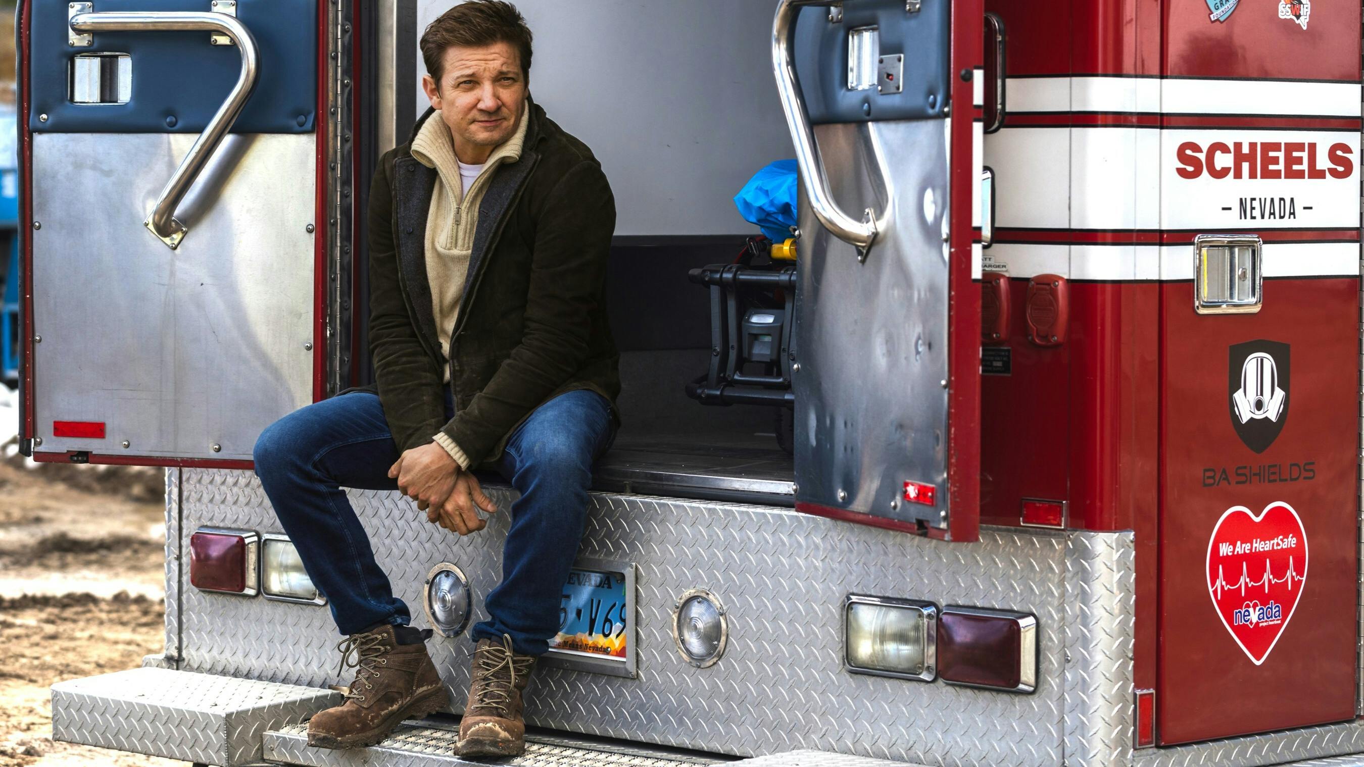 The ambulance Jeremy renovated and donated, which later carried him from the hospital for his flight back to LA.