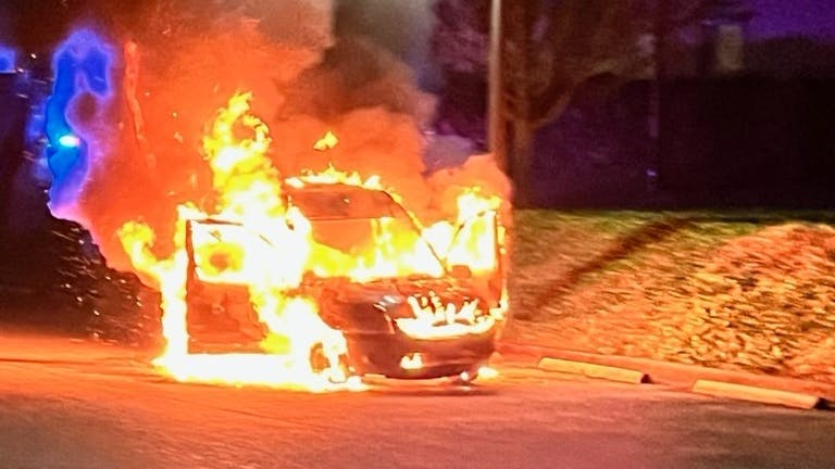 Van explodes in Everett police parking lot