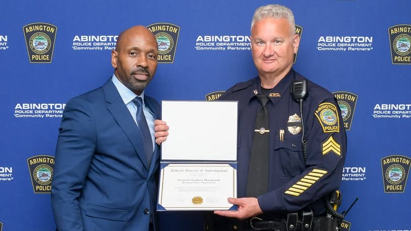 FBI Special Agent in Charge Ted Docks and Abington Police Sgt. Stephen Marquardt