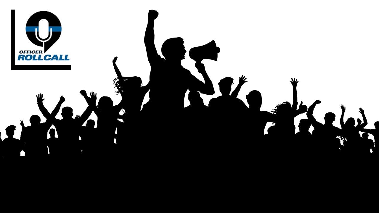 Protest and rescue touches police officers