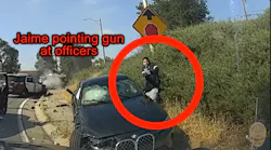 Fleeing suspect rams LAPD cruiser head-on