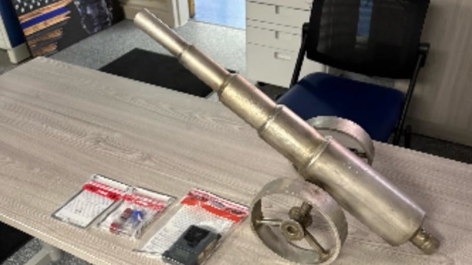 Recovered 'homemade cannon'