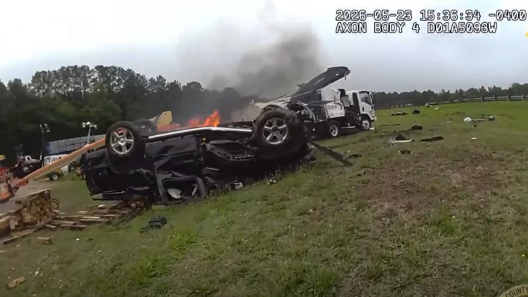 Chester County deputy rescues woman trapped in overturned, burning vehicle