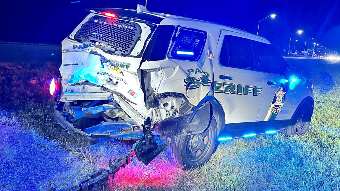 A Pasco County traffic stop crash left three drivers involved in a serious collision late Friday night, according to the Florida Highway Patrol.