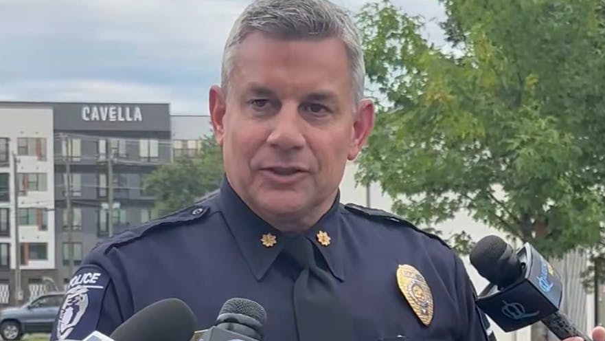 Charlotte-Mecklenburg Police Department Major Brad Koch speaks to reporters following the incident.