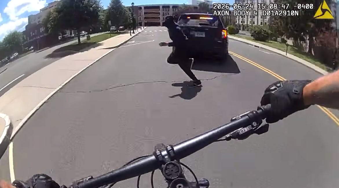 New Britain police officer chases down armed suspect