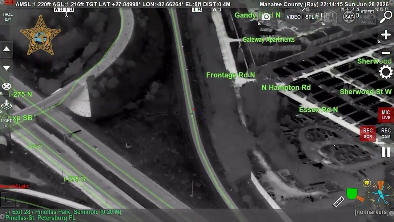 Manatee sheriff's deputies chase suspect across 3 counties