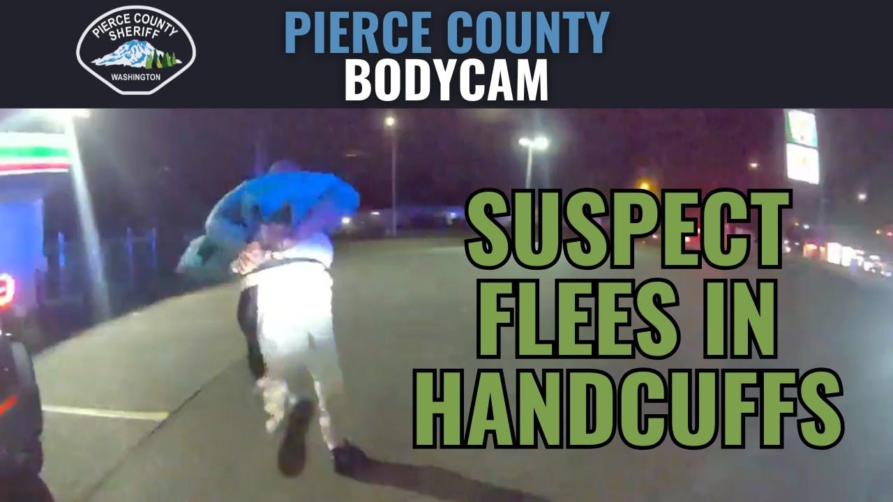 Handcuffed suspect tries to escape Pierce County sheriff's deputies