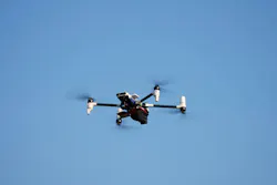 A BRINC Responder drone is seen carrying Narcan.