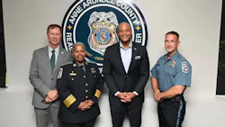 Maryland Gov. Wes Moore with Anne Arundel County Police Chief Amal E. Awad.