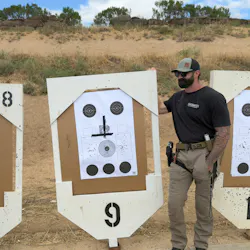 Our targets got pretty crowded after a while with the different drills. Wayne ran us through scenarios where the optic failed, or was fully occluded. Not only did he discuss contingencies, he predicted our results when we are forced to employ these strategies. For example, in the “dot focused” drill with an occluded optic, the impact of our rounds will tend to climb higher and higher.