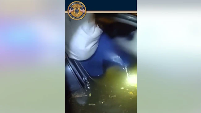 Fairfield police rescue driver trapped in floodwaters