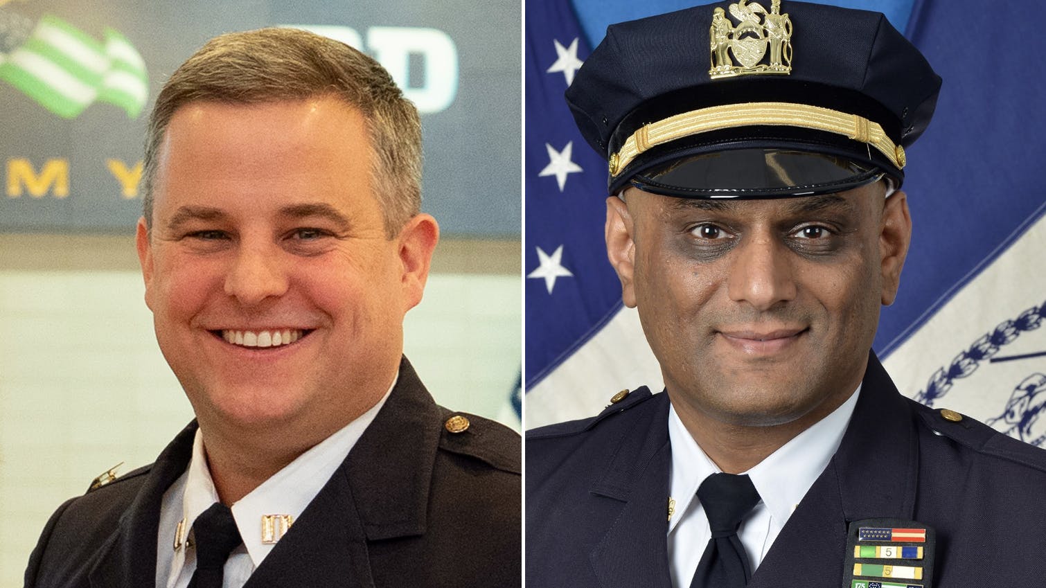 NYPD Deputy Inspector Conor McDonald (left) and Inspector Muhammad Ashraf.