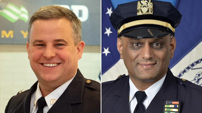 NYPD Deputy Inspector Conor McDonald (left) and Inspector Muhammad Ashraf.