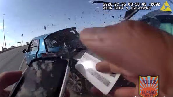 El Paso police officer narrowly missed by distracted driver during stop