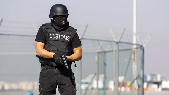 U.S. Customs and Border Protection officer during training