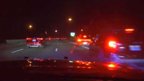 Florida Highway Patrol trooper respondes to illegal interstate street takeover