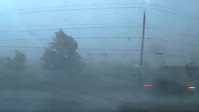 Fox Crossing police officer's dashcam shows violent storm