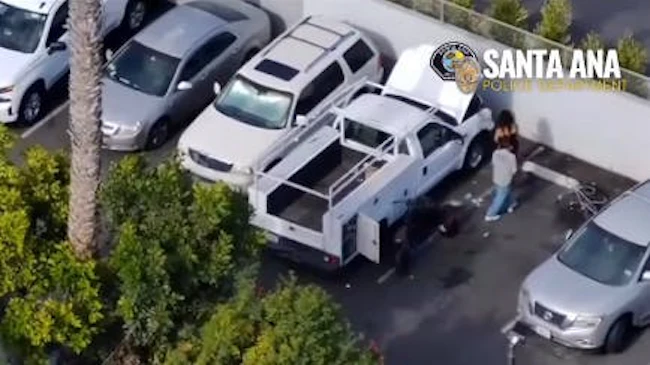 Santa Ana police drone catches suspects with stolen vehicle