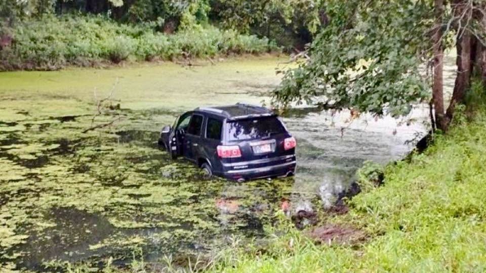 Wanted La Porte County suspect crashes SUV into murky waterway
