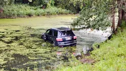 Wanted La Porte County suspect crashes SUV into murky waterway