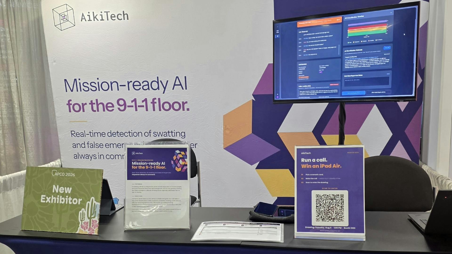 The AikiTech, Inc., booth is seen at APCO 2026 in San Antonio.