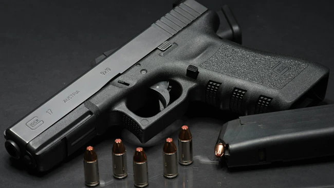 Glock 17 handgun with ammunition
